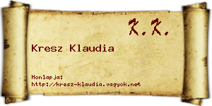 Kresz Klaudia névjegykártya